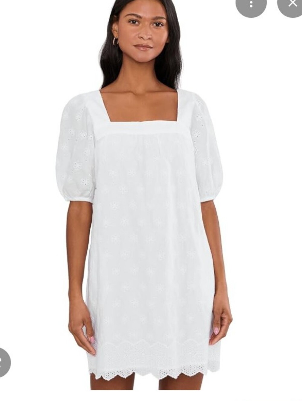 Vineyard Vines White Serena Cotton Eyelet Shift Minidress Size M NWT